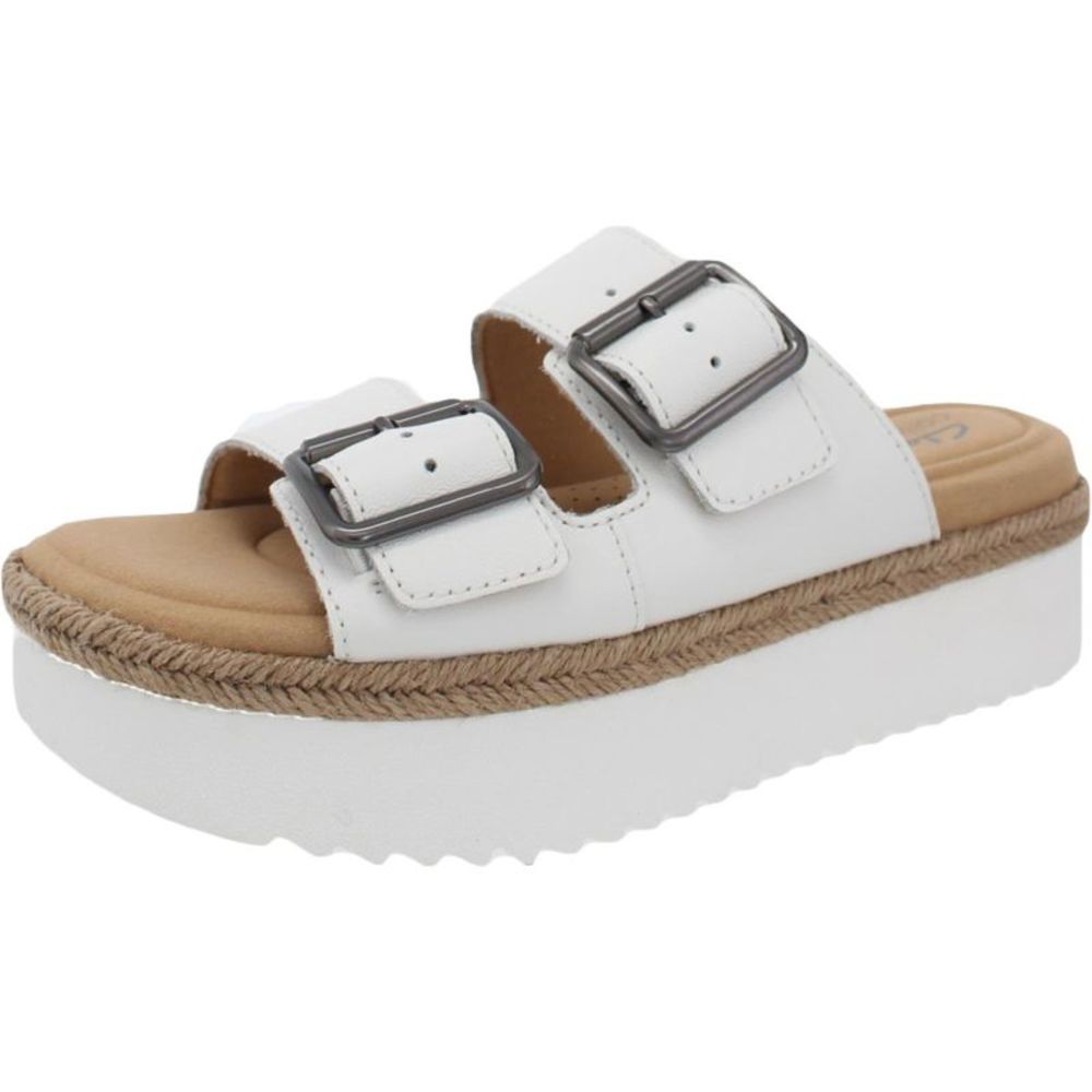 Clarks Women's Lana Beach Leather Double Strap Orhtolite Slide Platform Sandals